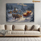 A Cozy Village Retreat Welcoming the Arrival of a Festive Sleigh Ride Christmas Canvas Painting, Xmas Wall Art Decor - Christmas Poster Gift