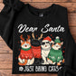 Funny Christmas Cat Sweatshirt, Dear Santa Just Bring Cats Crewneck Sweatshirt Xmas Gift For Cat Lover