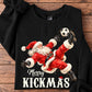 Funny Christmas Soccer Sweatshirt, Merry Kickmas Sport Crewneck Sweatshirt Xmas Gift For Soccer Lover