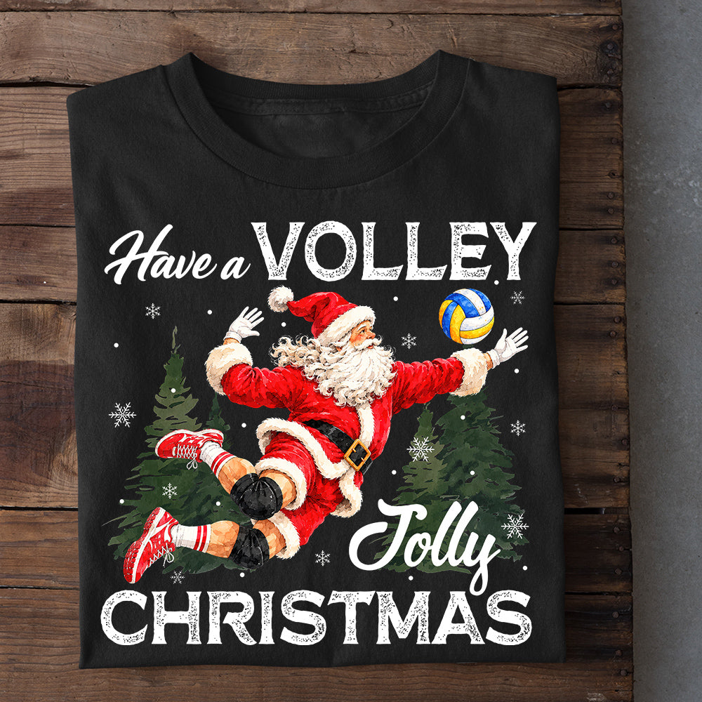 Christmas Volleyball Santa Sweatshirt, Have A Volley Jolly Christmas Crewneck Sweatshirt Xmas Gift For Volleyball Lover