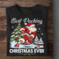 Funny Christmas Hockey Sweatshirt, Best Pucking Christmas Ever Sport Crewneck Sweatshirt Xmas Gift For Hockey Lover