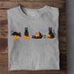 Cute Halloween Black Cat T-shirt, Cats Holding Pumpkins, Gift For Cat Lovers, Cat Owners, Cat Tees