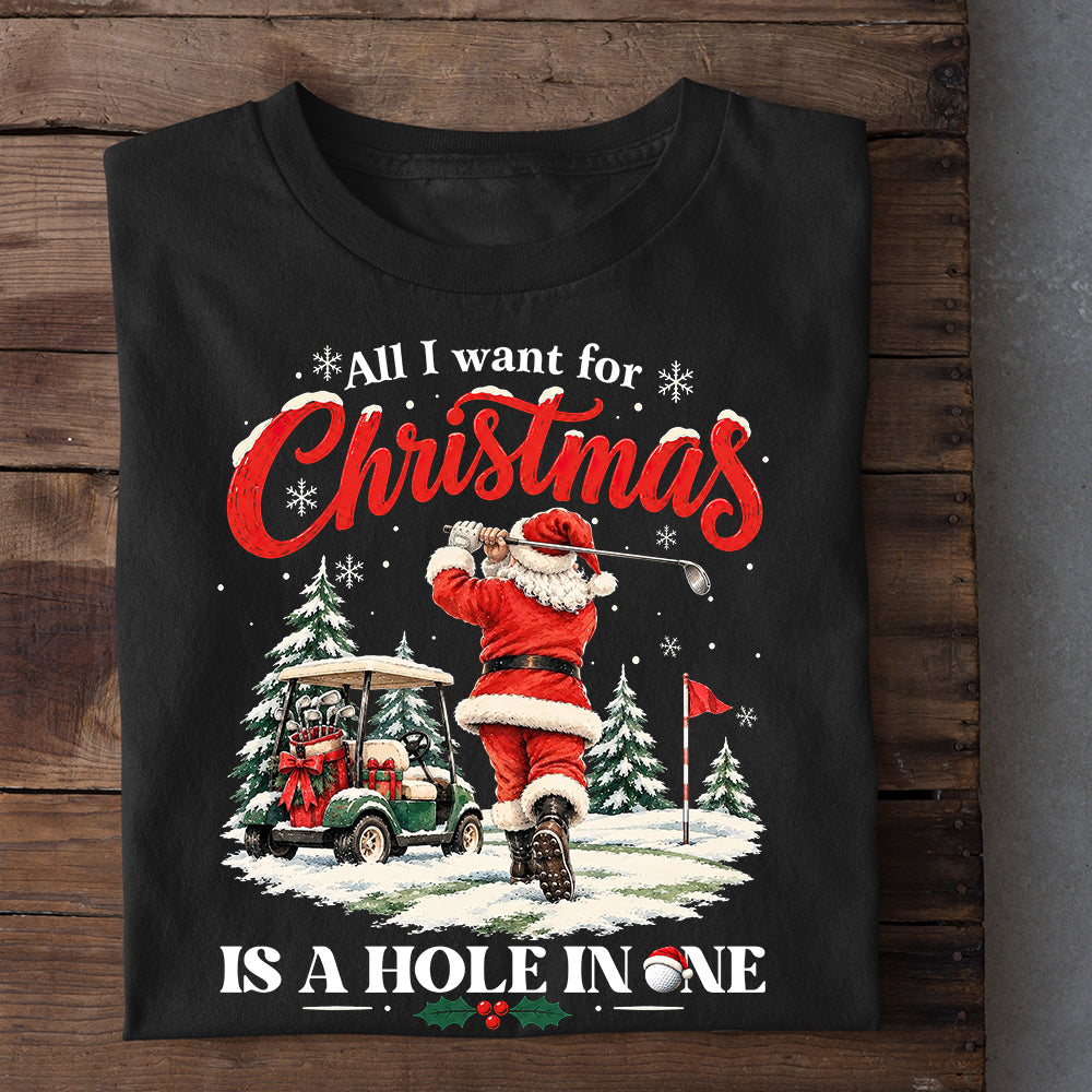 Christmas Golf Santa Sweatshirt, All I Want For Christmas Crewneck Sweatshirt Xmas Gift For Golf Lover