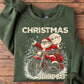 Funny Christmas Motorcycle Sweatshirt, Christmas Behind Bars Crewneck Sweatshirt Xmas Gift For Bikers
