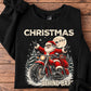 Funny Christmas Motorcycle Sweatshirt, Christmas Behind Bars Crewneck Sweatshirt Xmas Gift For Bikers