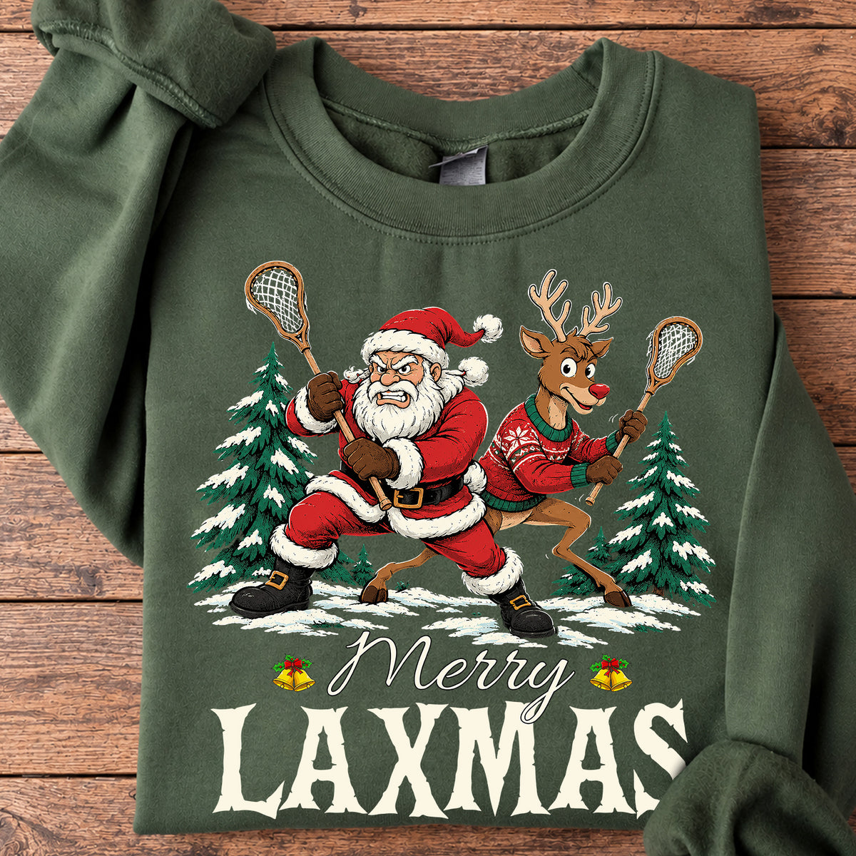 Funny Christmas Lacrosse Sweatshirt, Merry Laxmas Crewneck Sweatshirt Xmas Gift For Lacrosse Lover