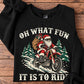Funny Christmas Motocross Sweatshirt, Oh What Fun It Is To Ride Crewneck Sweatshirt Xmas Gift For Dirt Bike Lover