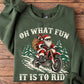 Funny Christmas Motocross Sweatshirt, Oh What Fun It Is To Ride Crewneck Sweatshirt Xmas Gift For Dirt Bike Lover