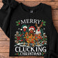 Funny Christmas Chicken Sweatshirt, Merry Clucking Christmas Crewneck Sweatshirt Xmas Gift For Chicken Lover