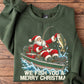 Funny Christmas Fishing Santa Sweatshirt, We Fish You A Merry Christmas Crewneck Sweatshirt Xmas Gift For Fishing Lover