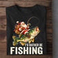 Funny Christmas Fishing Santa Sweatshirt, I'd Rather Be Fishing Crewneck Sweatshirt Xmas Gift For Fishing Lover
