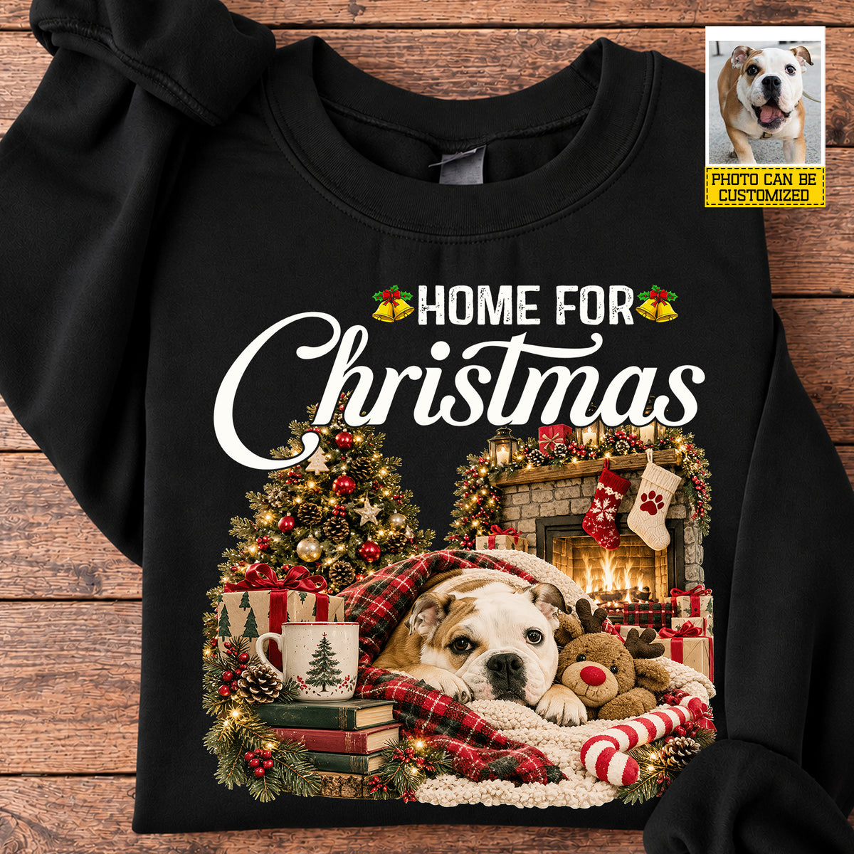 Personalized Christmas Dog Sweatshirt, Home For Christmas Crewneck Sweatshirt Xmas Gift For Dog Lover