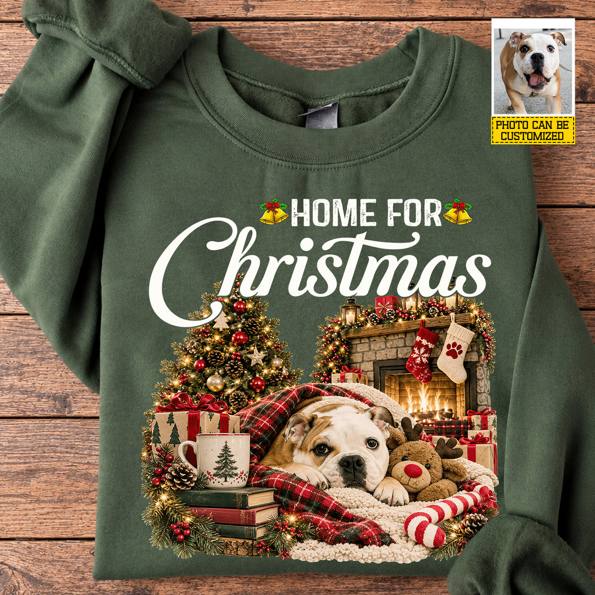 Personalized Christmas Dog Sweatshirt, Home For Christmas Crewneck Sweatshirt Xmas Gift For Dog Lover