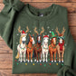 Funny Christmas Horse Sweatshirt, Six Horses Wearing Reindeer Antlers Crewneck Sweatshirt Xmas Gift For Horse Lover