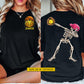 Personalized Halloween Softball Two-sided T-shirt, Skeleton Softball Player Tees Spooky Season Gift For Softball Lover
