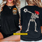 Personalized Halloween Soccer Two-sided T-shirt, Skeleton Soccer Player Sport Tees Spooky Season Gift For Soccer Lover