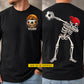 Personalized Halloween Soccer Two-sided T-shirt, Skeleton Soccer Player Sport Tees Spooky Season Gift For Soccer Lover