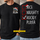 Personalized Christmas Hockey Two-sided T-shirt, Nice Naughty Hockey Player Sports Tees Spooky Season Gift For Hockey Lovers