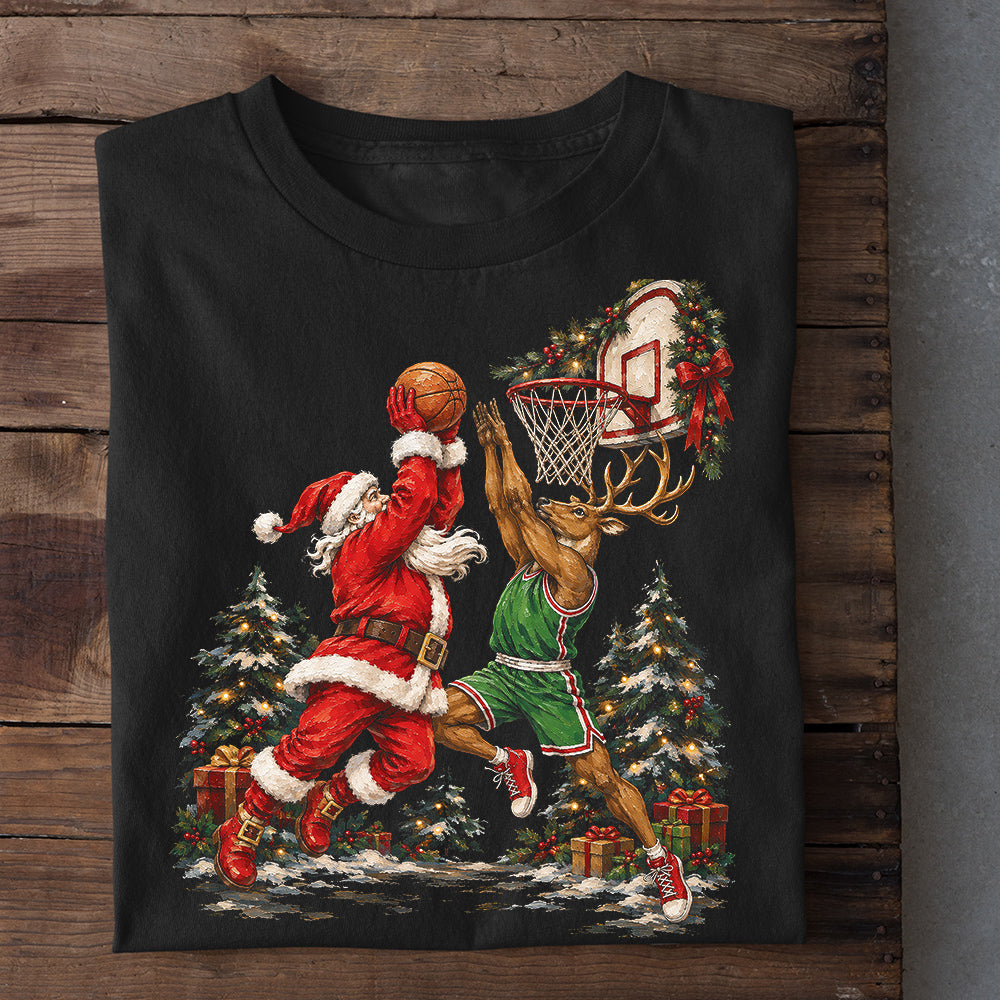 Christmas Basketball Sweatshirt, Santa Got Hops Crewneck Sweatshirt Xmas Gift For Basketball Lover