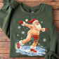 Funny Christmas Santa Ice Skating Sweatshirt, Santa Forgot His Suit Crewneck Sweatshirt Xmas Gift For Ice Skating Lover