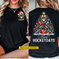 Personalized Christmas Hockey Two-sided T-shirt, Happy HockeyDays Sports Tees Spooky Season Gift For Hockey Lovers