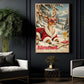 Funny Christmas Blitzed Reindeer Canvas Painting, Santa Deer With Star Sunglasses And Champagne Wall Art Decor, Xmas Poster Gift For Reindeer Lover