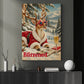 Funny Christmas Blitzed Reindeer Canvas Painting, Santa Deer With Star Sunglasses And Champagne Wall Art Decor, Xmas Poster Gift For Reindeer Lover