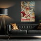 Funny Christmas Blitzed Reindeer Canvas Painting, Santa Deer With Star Sunglasses And Champagne Wall Art Decor, Xmas Poster Gift For Reindeer Lover