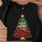 Retro Christmas Tree Sweatshirt, Colorful Swirl Christmas Tree Crewneck Sweatshirt Xmas Gift