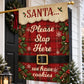 Funny Santa Please Stop Here Christmas Garden & House Flag, We Have Cookies Yard Flag, Xmas Gift