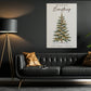 Christmas Tree Canvas Painting, Merry Everything And Happy Always Wall Art Decor, Xmas Quote Poster Gift