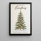 Christmas Tree Canvas Painting, Merry Everything And Happy Always Wall Art Decor, Xmas Quote Poster Gift