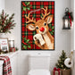 Funny Christmas Reindeer Toilet Canvas Painting, You Poopin Bathroom Wall Art Decor, Xmas Restroom Poster Gift For Reindeer Lover