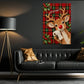 Funny Christmas Reindeer Toilet Canvas Painting, You Poopin Bathroom Wall Art Decor, Xmas Restroom Poster Gift For Reindeer Lover