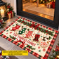 Personalized Christmas Family Doormat, Custom Family And Pet Names On Festive Stockings Doormat For Home Decor Housewarming, Xmas Welcome Mat Gift For Family