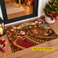 Personalized Santa Christmas Doormat, Custom Family Name With Christmas Staircase Illusion Doormat For Home Decor Housewarming, Xmas Welcome Mat Gift