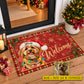 Personalized Christmas Dog Doormat, Santa Paws Says Welcome Doormat For Home Decor Housewarming, Xmas Welcome Mat Gift For Dog Lover