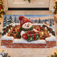 Christmas Snowman Doormat, Cute Snowman Holding A Gift Doormat For Home Decor Housewarming Gift, Xmas Welcome Mat Gift For Snowman Lover