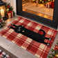 Funny Black Cat Doormat, Stretching Kitty With Pink Paws Doormat For Home Decor Housewarming, Welcome Mat Gift For Cat Lover
