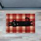 Funny Black Cat Doormat, Stretching Kitty With Pink Paws Doormat For Home Decor Housewarming, Welcome Mat Gift For Cat Lover