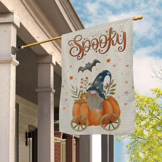 Halloween Flag, Gnomies Inside A Pumpkin, Flag Gift For Halloween, Thanksgiving Garden Flag Gift