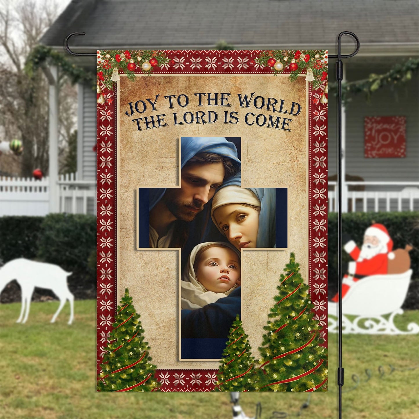 Joy To The World The Lord Is Come, Christians Xmas Garden Flag & House Flag, Nativity Christians Flag Gift
