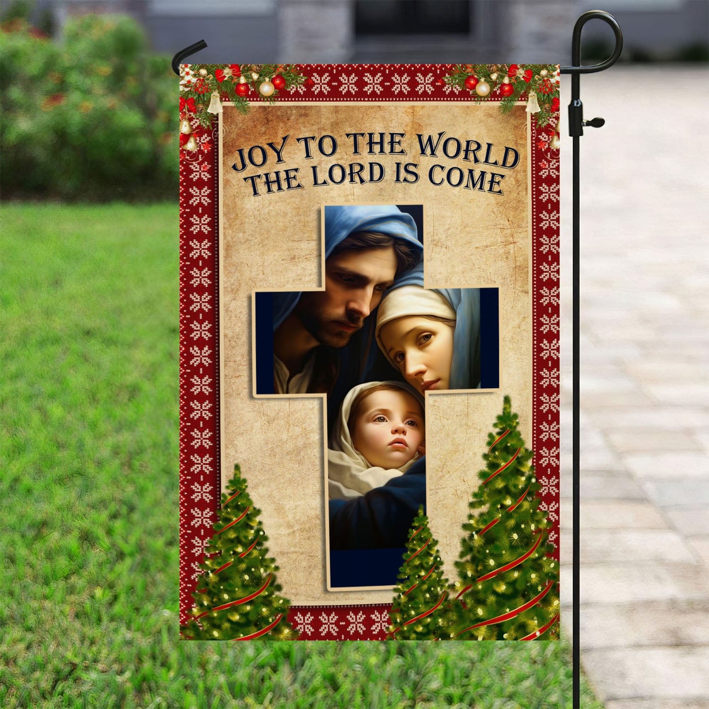 Joy To The World The Lord Is Come, Christians Xmas Garden Flag & House Flag, Nativity Christians Flag Gift