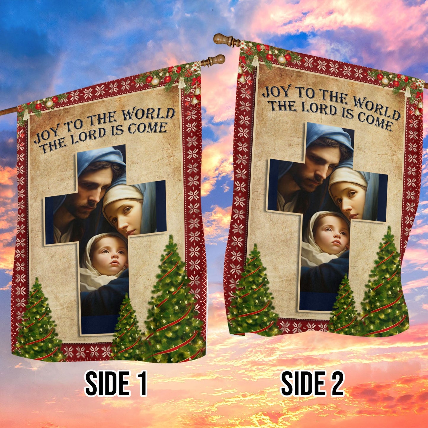 Joy To The World The Lord Is Come, Christians Xmas Garden Flag & House Flag, Nativity Christians Flag Gift