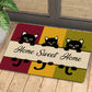 Cute Cat Doormat, Home Sweet Home, Housewarming Gift, Cat Doormat Decor, Gift For Cat Lovers, Cat Owners