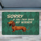 Funny Dachshund Dog Doormat, Sorry If You Trip Over My, Doormat Gift For Dachshund Lovers, Home Decor Housewarming Gift, Dog Welcome Mat