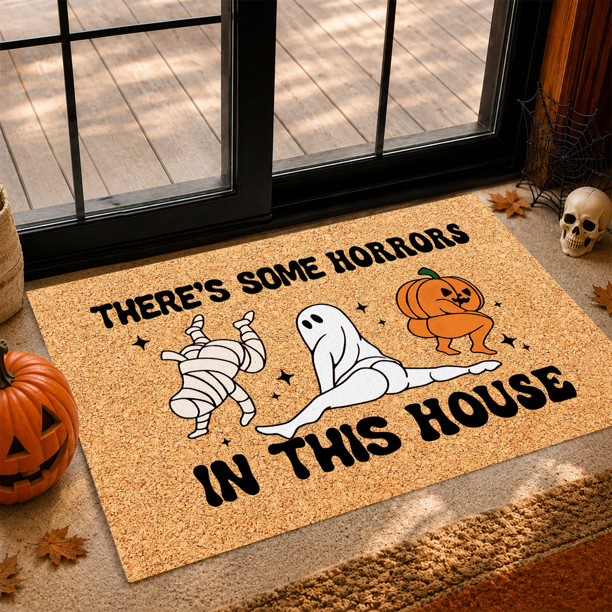 Funny Halloween Doormat, There's Some Horrors In This House, Housewarming Gift, Halloween Doormat Decor