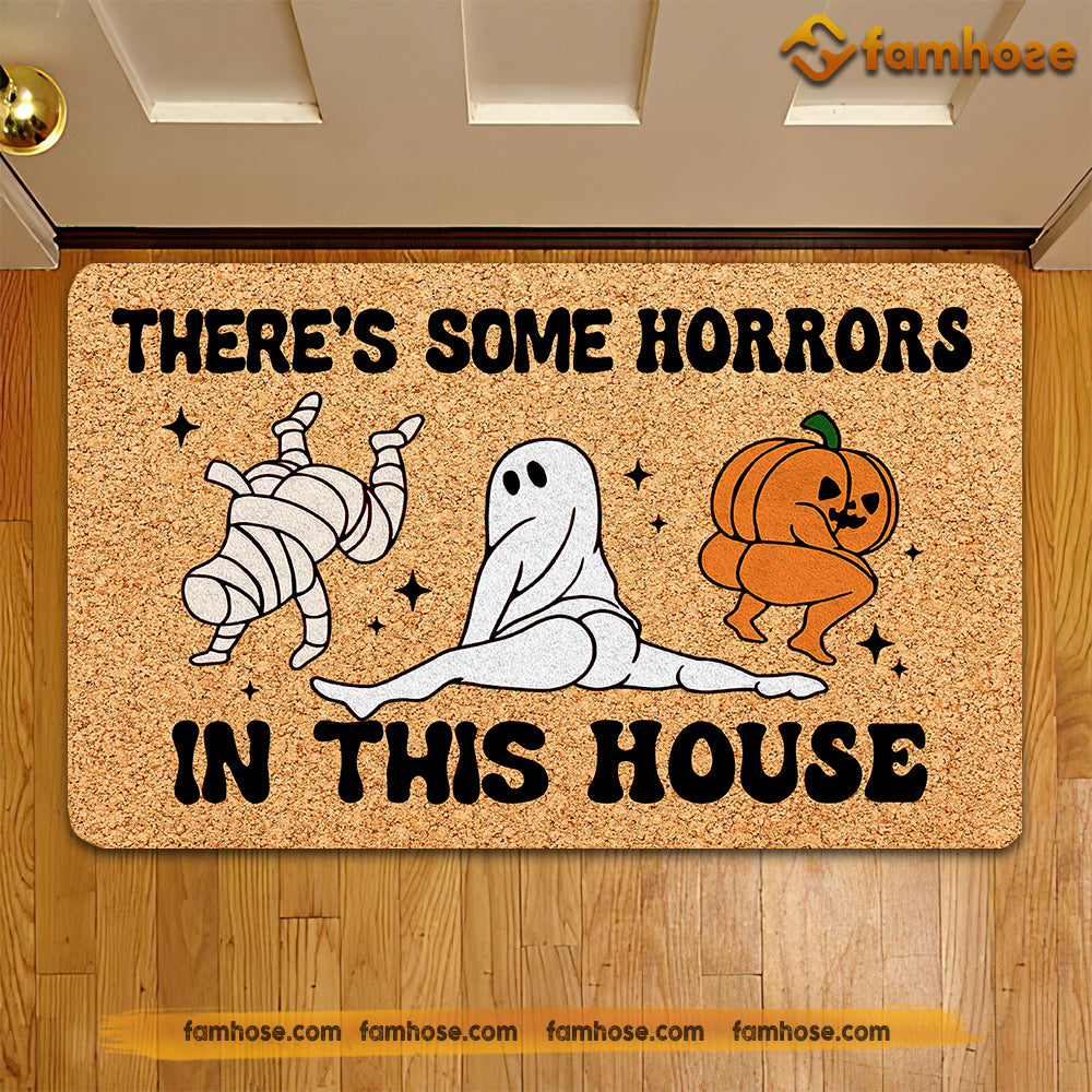 Funny Halloween Doormat, There's Some Horrors In This House, Housewarming Gift, Halloween Doormat Decor