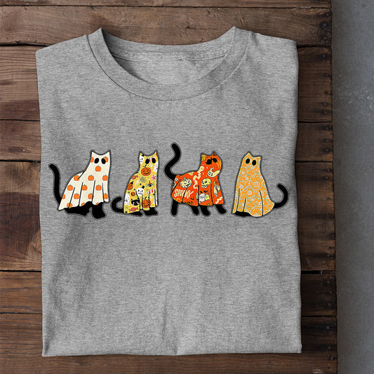 Halloween Black Cat T-shirt, Costume With Cats, Gift For Cat Lovers, Cat Owners, Cat Tees