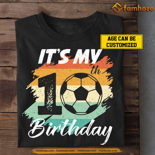 Personalized Vintage Birthday Soccer T-shirt, It's My Birthday, Gift For Kids Soccer Lovers, Soccer Players